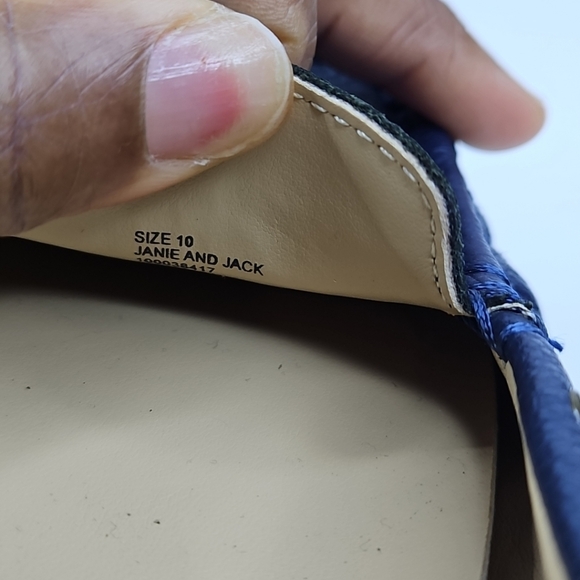 Janie And Jack Boy Connor Navy Leather New Driving Shoes Dress Kid Size 10 - Picture 13 of 15